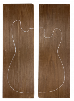 Body Sumpfzypresse, 2-tlg. bookmatched AA, schoko, 38mm unverleimt